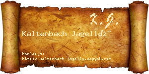 Kaltenbach Jagelló névjegykártya